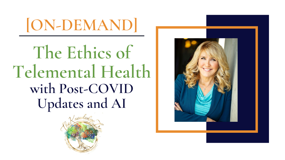 Telemental Health & AI Ethics On-Demand Continuing Education Course for therapists, counselors, psychologists, social workers, marriage and family therapists