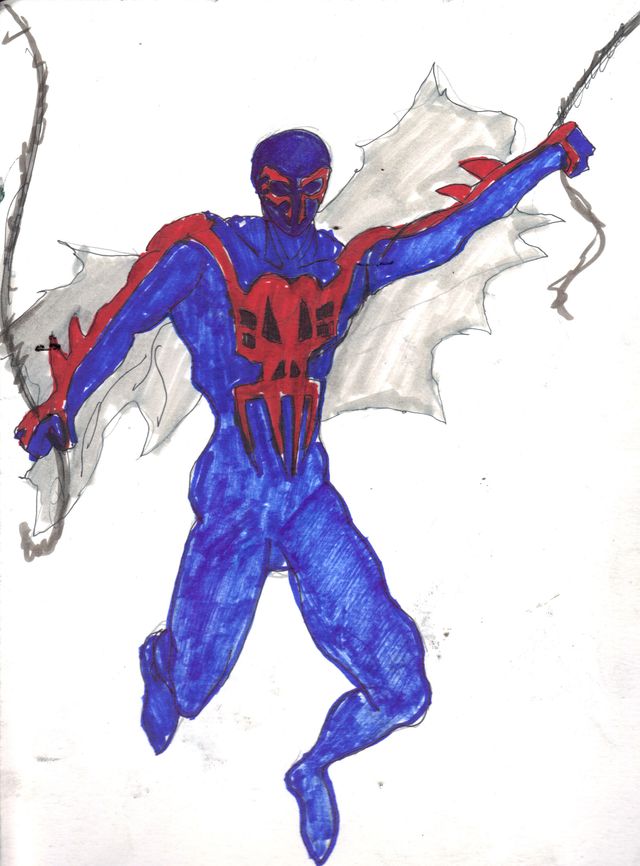 image: SPIDER-MAN 2099. ORIGINAL ART SOLD OUT. PRINTS AVAILABLE ONLY. $15.00 EACH