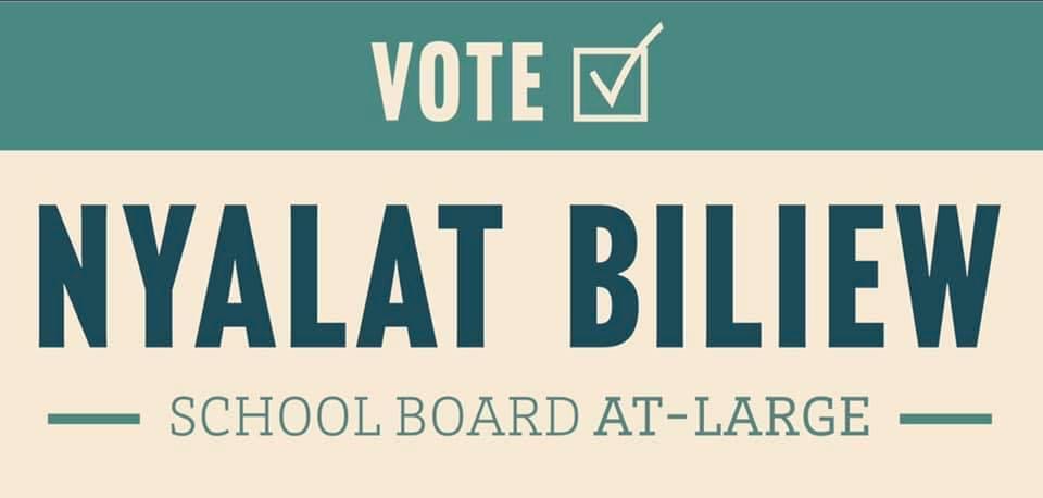 Nyalat for School Board At-Large logo