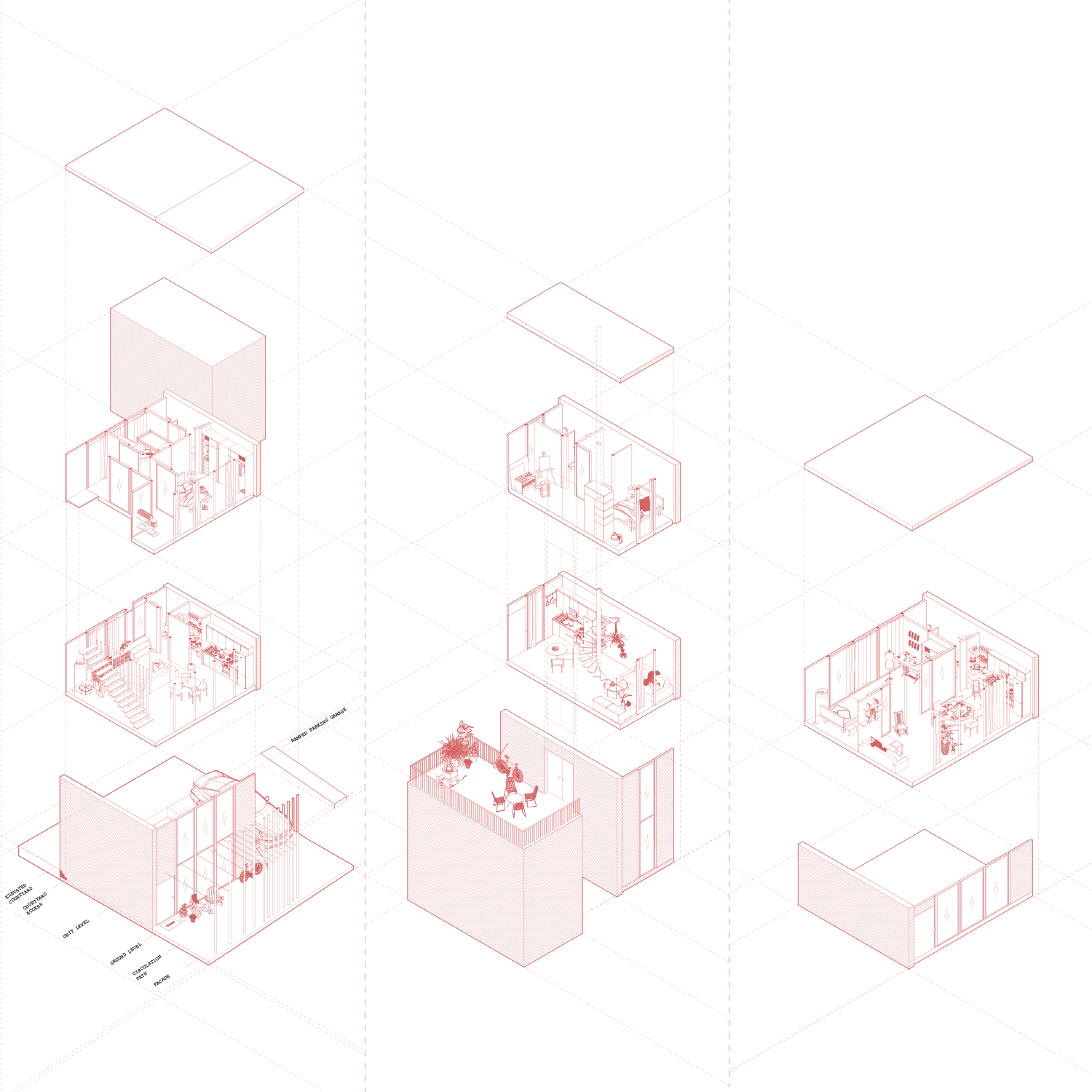 Unit Axonometric Drawing - Columbia GSAPP