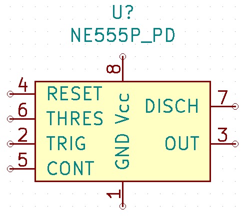 Figure 1: A custom-made symbol for the 555 IC