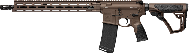 Daniel Defense 0212802338047 DDM4 V7 5.56x45mm NATO 16" 30+1 Mil-Spec Brown Cerakote 6 Position w/So