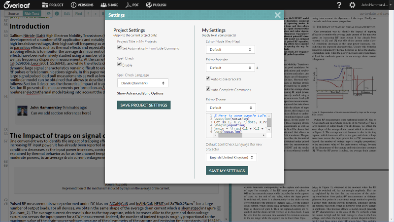 Overleaf auto-close brackets option