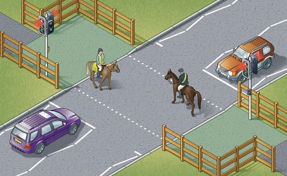 Rule 27- Equestrian crossings are used by horse riders. There is often a parallel crossing