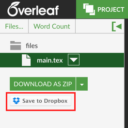 WriteLaTeX save to dropbox 1