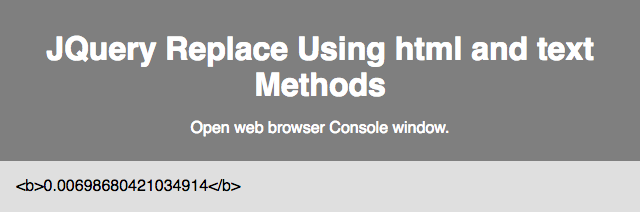 Web view Math.random with HTML markup using JQuery text method.