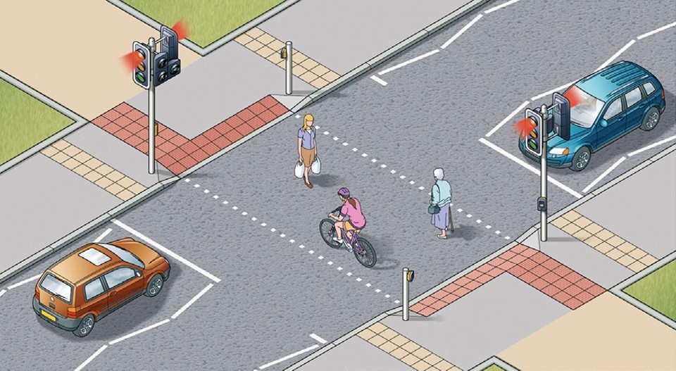 Rule 25-Toucan crossings can be used by both cyclists and pedestrians