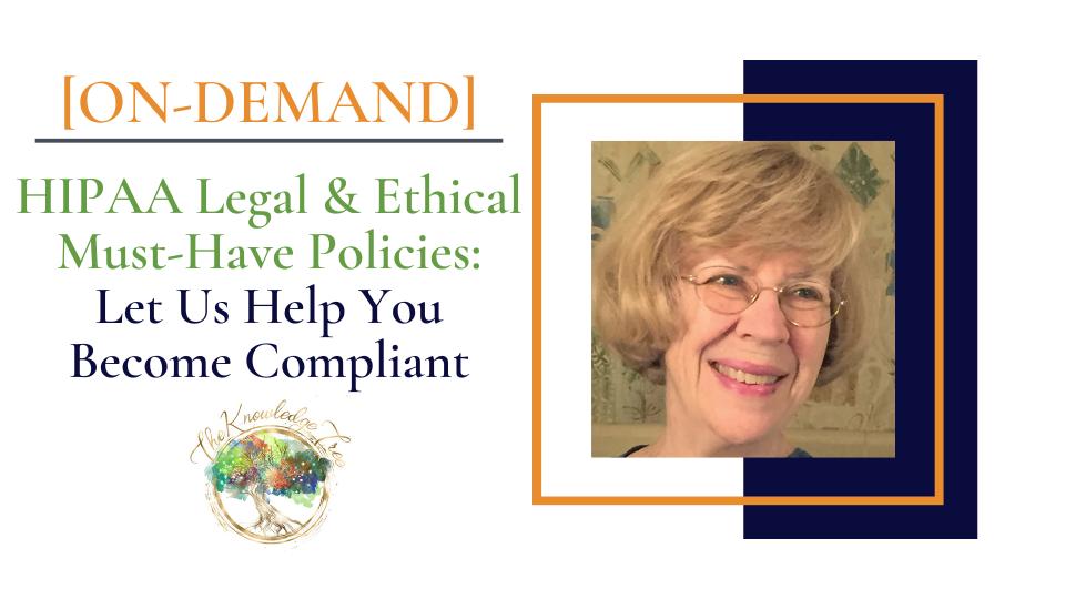 HIPAA Ethics On-Demand CEU Workshop for therapists, counselors, psychologists, social workers, marriage and family therapists