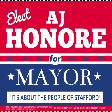 I Love Stafford AJ Honore Campaign logo