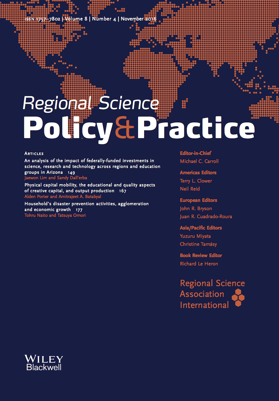 Template for submissions to Regional Science Policy & Practice