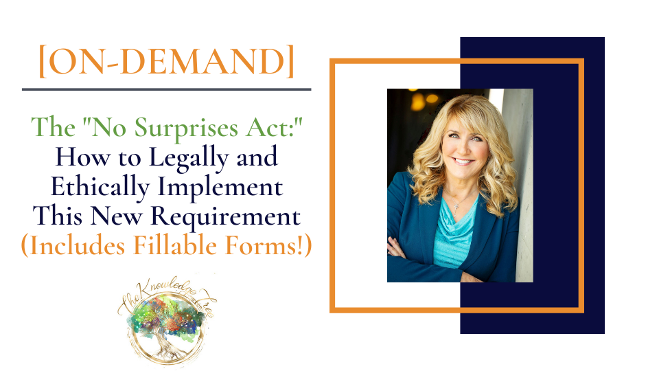 No Surprises Act On-Demand CE Webinar for therapists, counselors, psychologists, social workers, marriage and family therapists