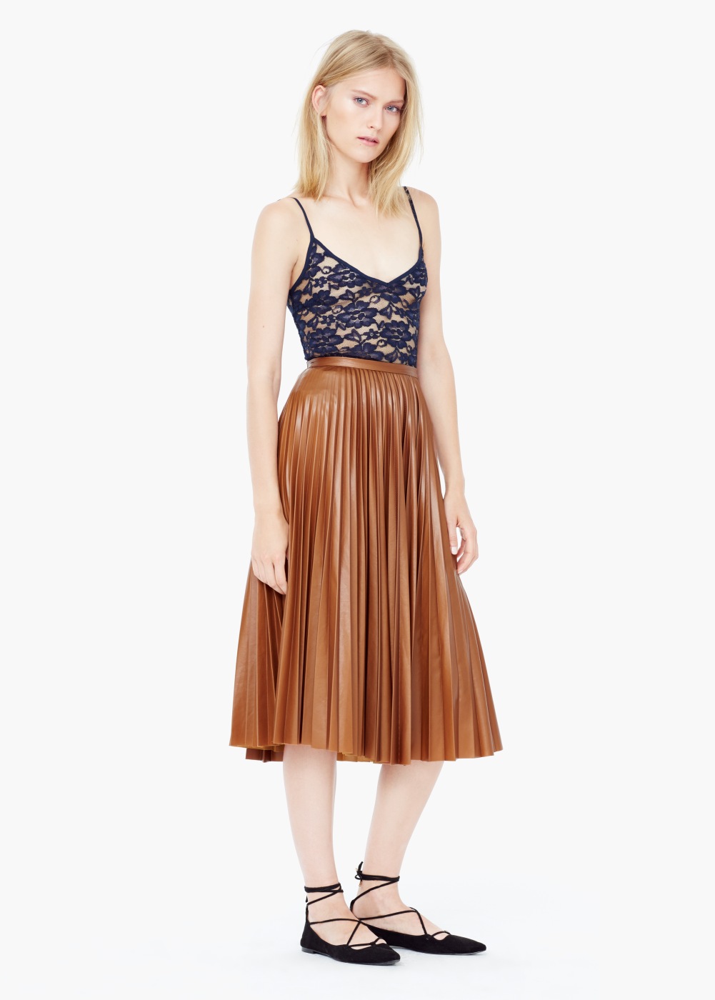 pleated midi skirt mango