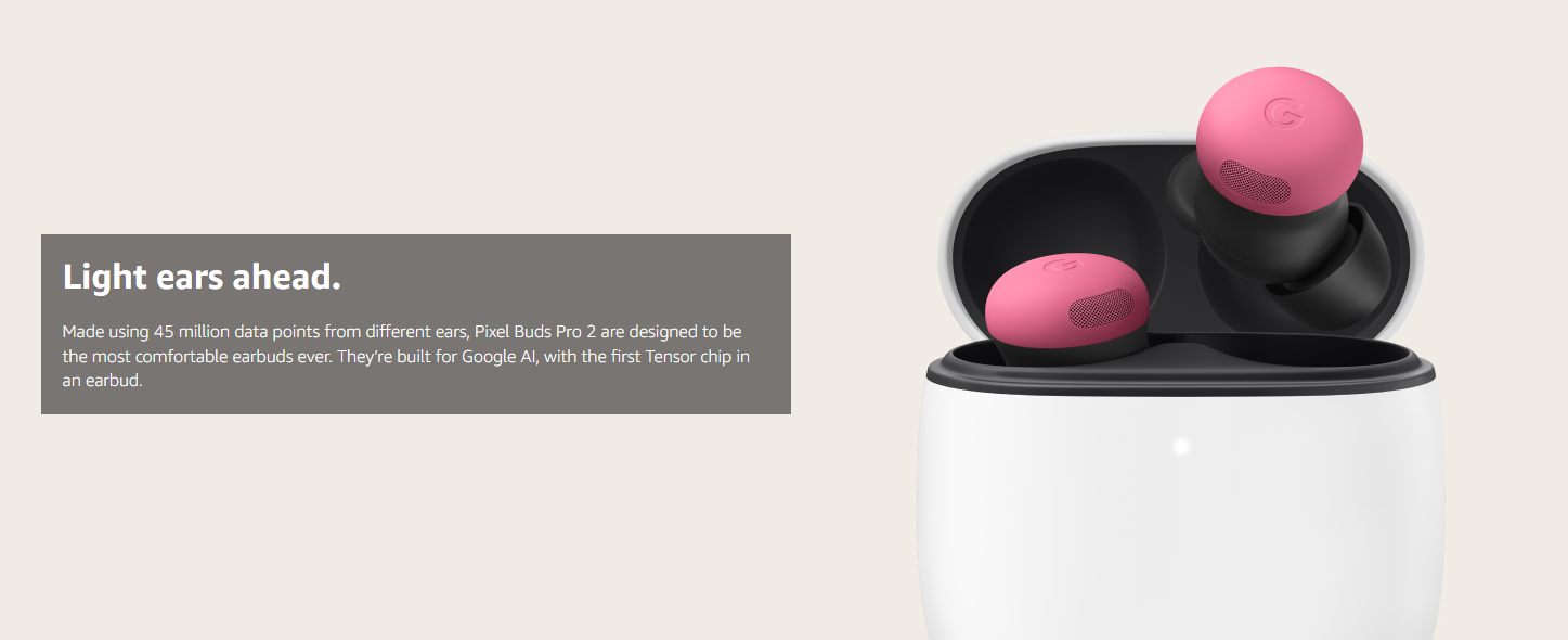 Google Pixel Buds Pro 2 Wireless buds with Active Noise