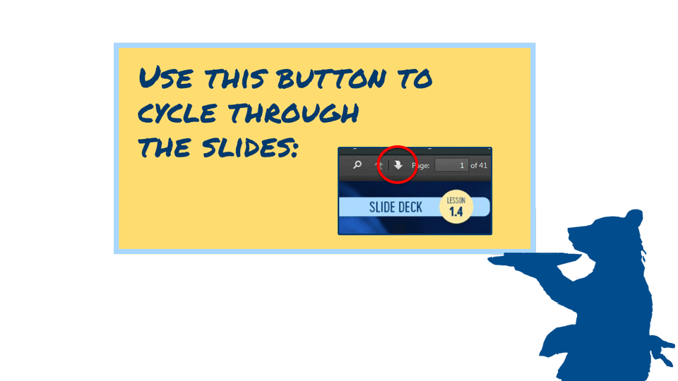 Use this button to cycle through the slides