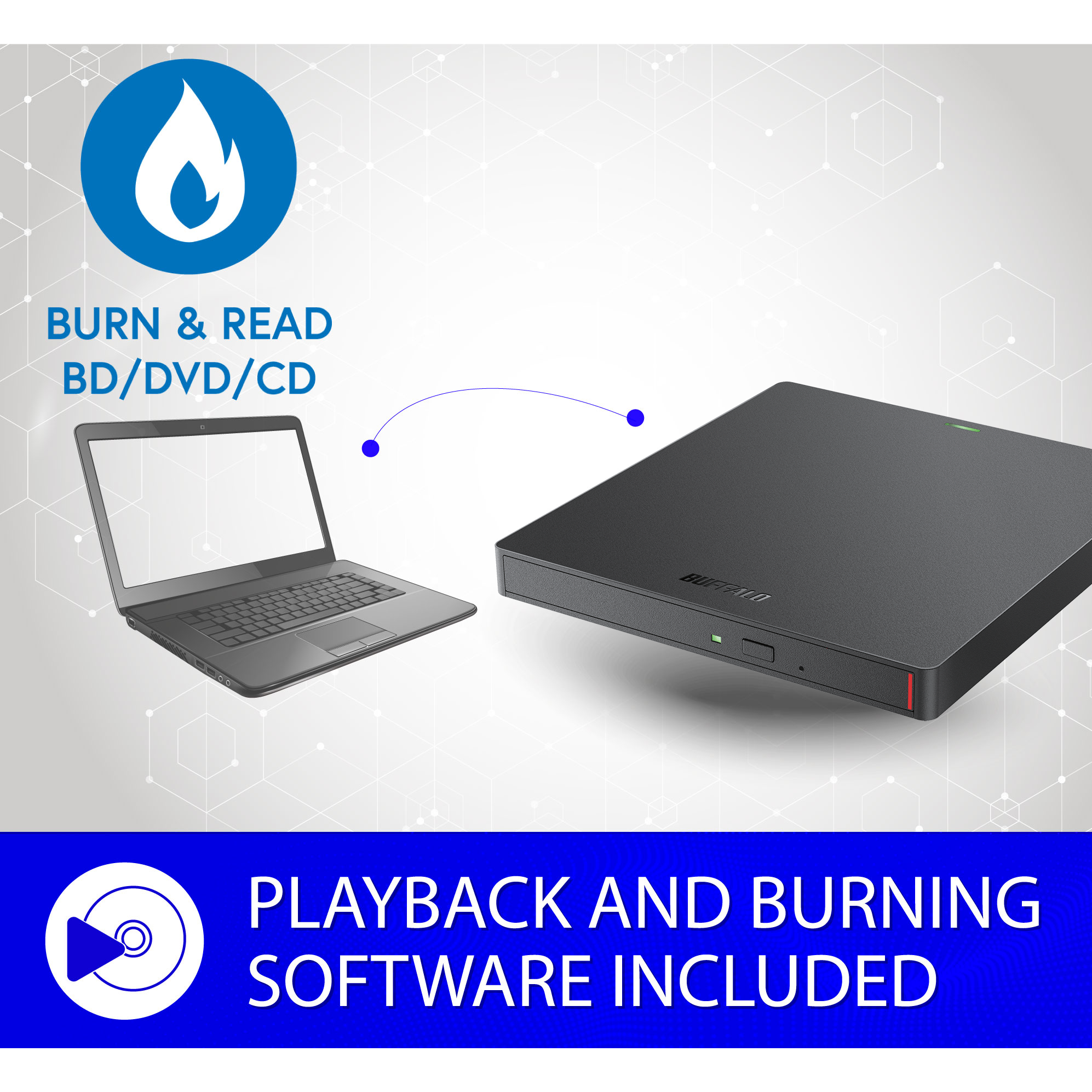 Buffalo MediaStation BRXL-PUS6U3B-TAA Portable Blu-ray Writer