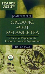 Trader Joe's Mint Melange Tea A Blend Of Peppermint, Lemon Grass And Spearmint