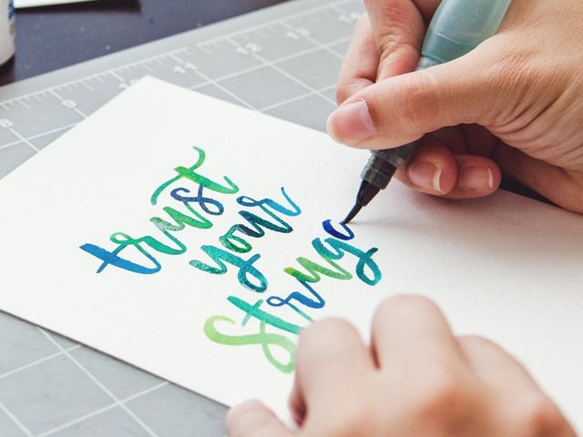 Brush Lettering with Watercolor Every Tuesday