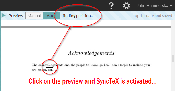 WriteLaTeX SyncTeX demo screenshot 0