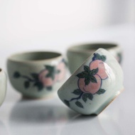 Giant Peach Hand Painted Teacup from Bitterleaf Teas