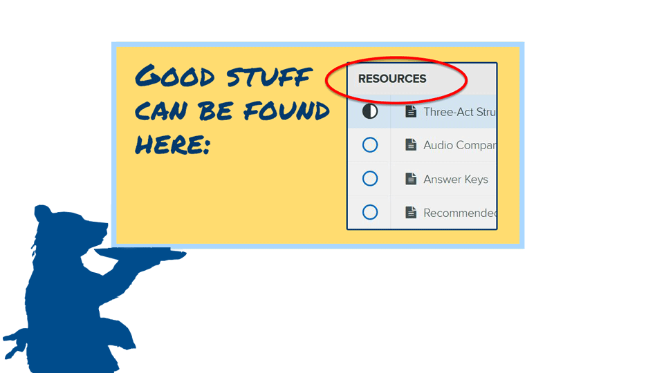 Good stuff can be found in the Resource section. (Look for it after Module 5.)