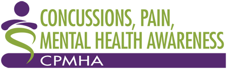 Concussions, Pain, Mental Health Awareness logo