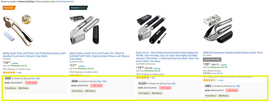 using ds amazon quickview to see listing BSR
