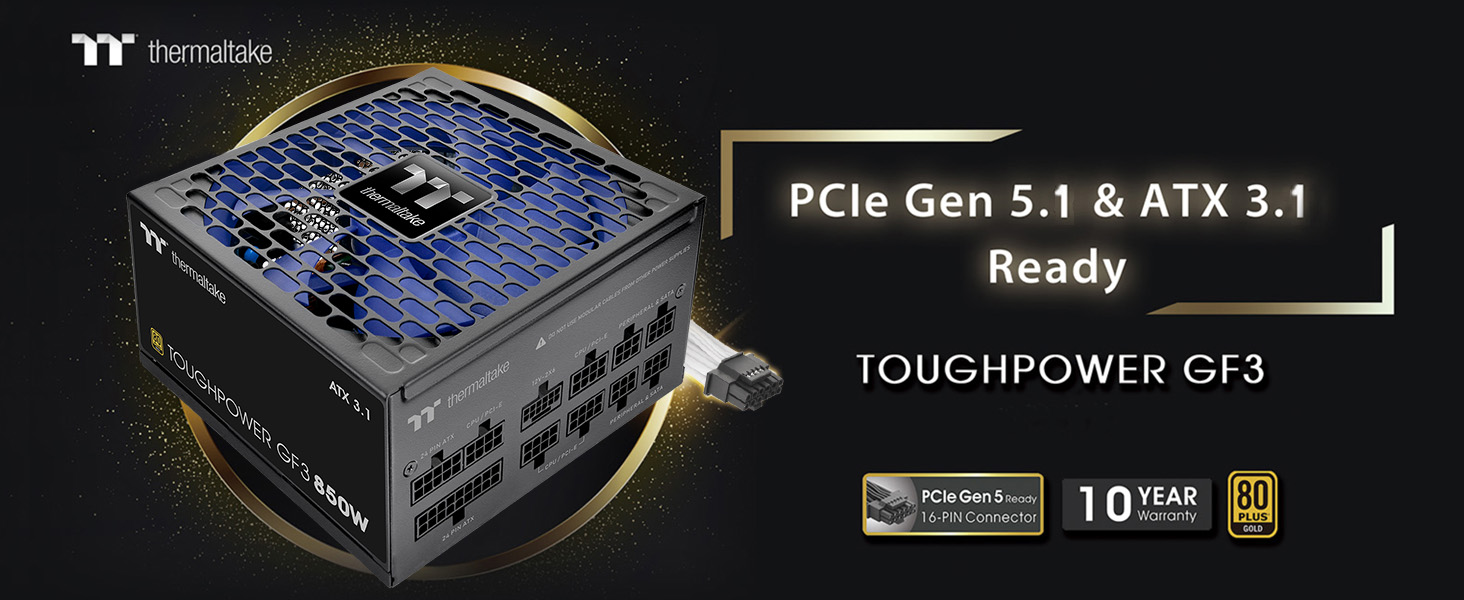 Thermaltake Toughpower GF3 850W; ATX 3.1; Native PCIe 5.1 12V-2x6