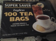 Orange Pekoe & Pekoe Cut Black Tea Super Saver Tagless 100 Tea Bags from Super Saver