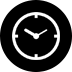 black and white clock icon