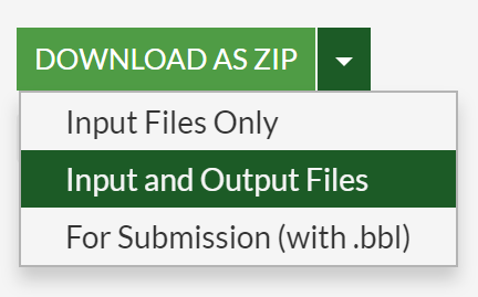 Screenshot showing Overleaf's ZIP file download options