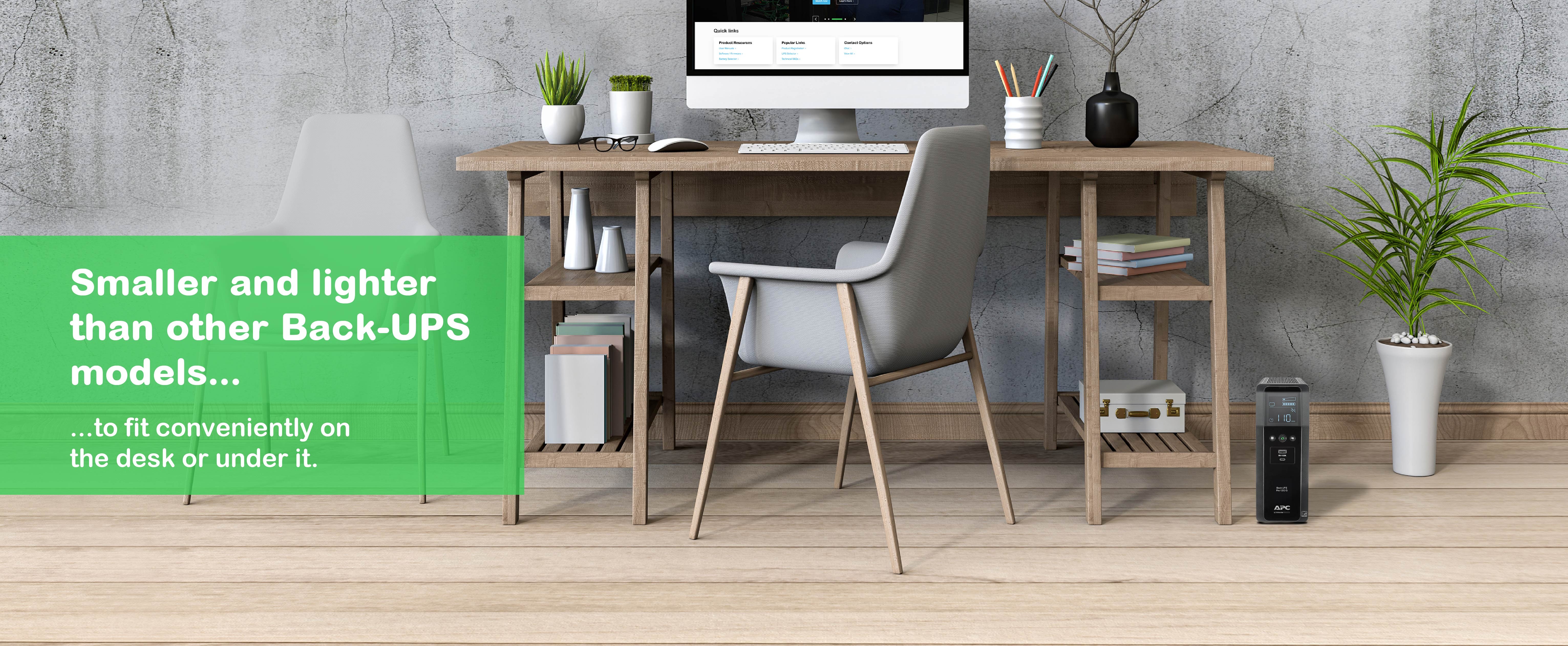 Compact and light UPS for a home work station