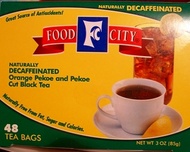 Decaf Orange Pekoe & pekoe cut black tea from Food City 
