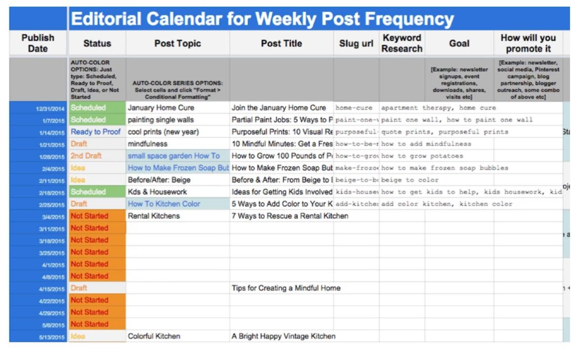 Editorial Calendar