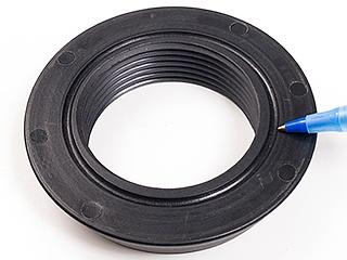 The gutter in the mounting ring.