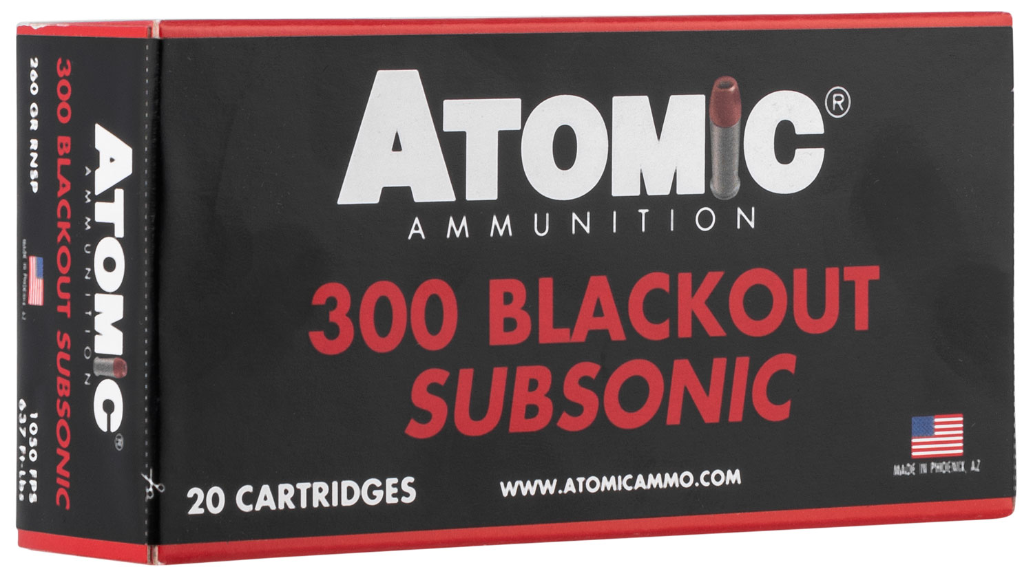 Atomic ATOMIC AMMO .300AAC BLACKOUT SUBSONIC 260GR. RNSP 20PACK