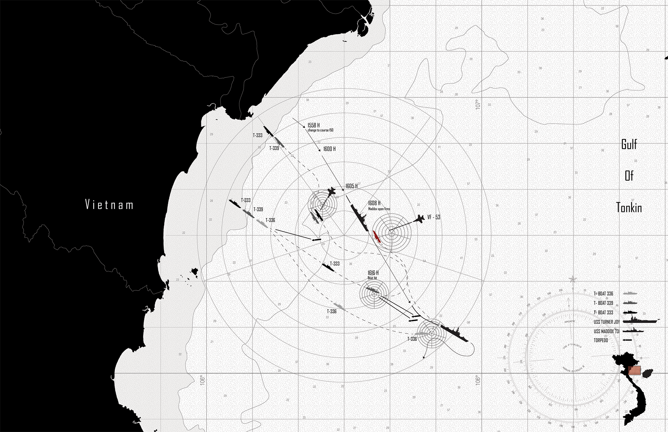 Gulf of Tonkin Attack Map - Columbia GSAPP