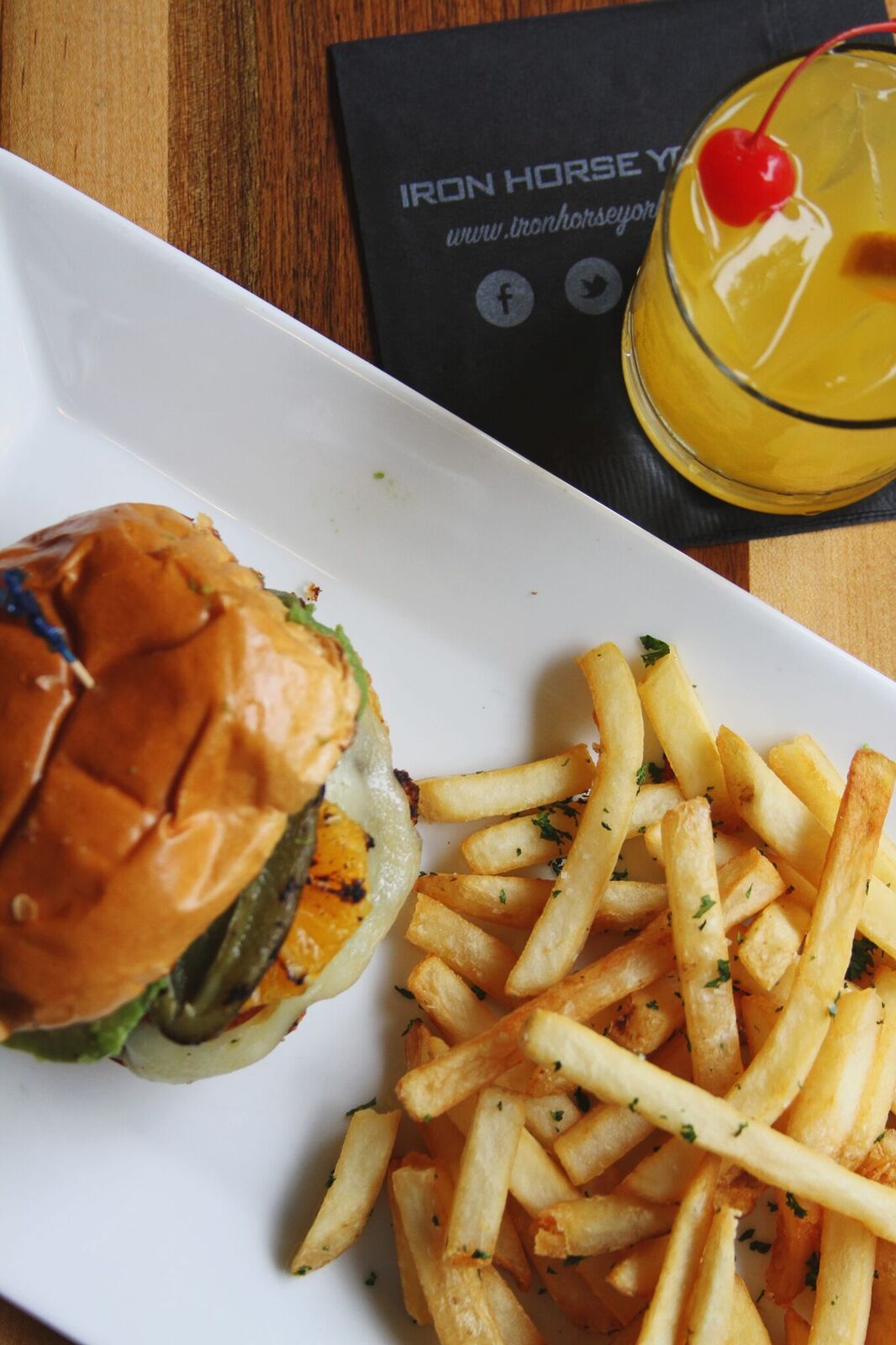 burger and fries