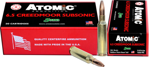ATOMIC AMMO 6.5 CREEDMOOR SUBSONIC 130GR. HPBT 20-PK | Rich's Gun Shop ...