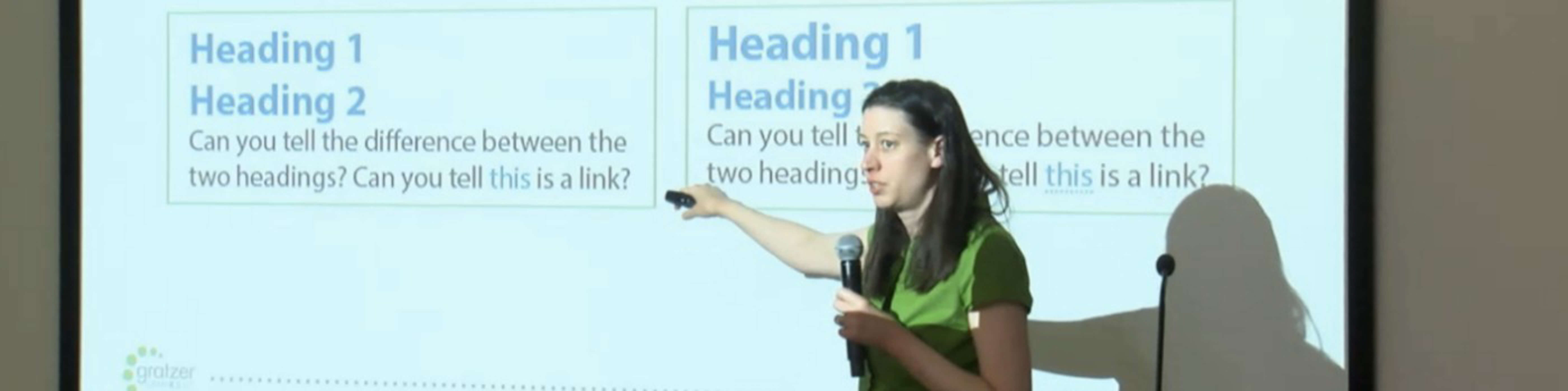 Colleen providing accessibility training at the U.S. Department of the Interior.