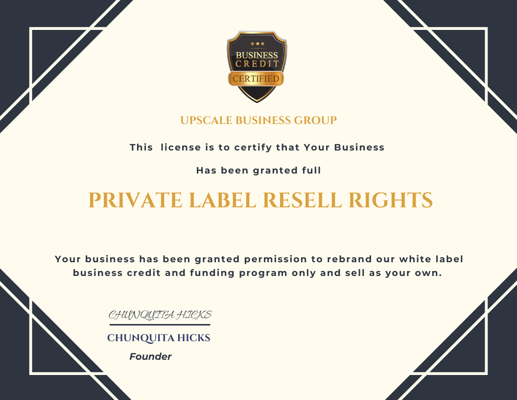 White Label Business Credit Program Chunquita Hicks Coaching
