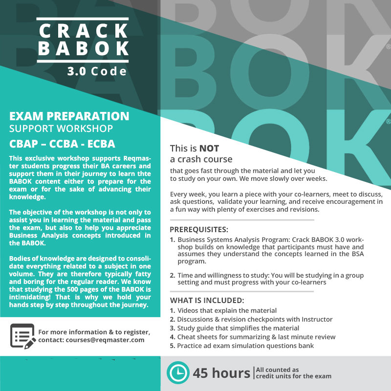 Product image for Crack BABOK 3.0 Code