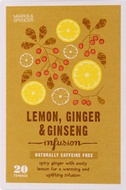 Organic Lemon, Ginger and Ginseng Infusion from Marks & Spencer Tea