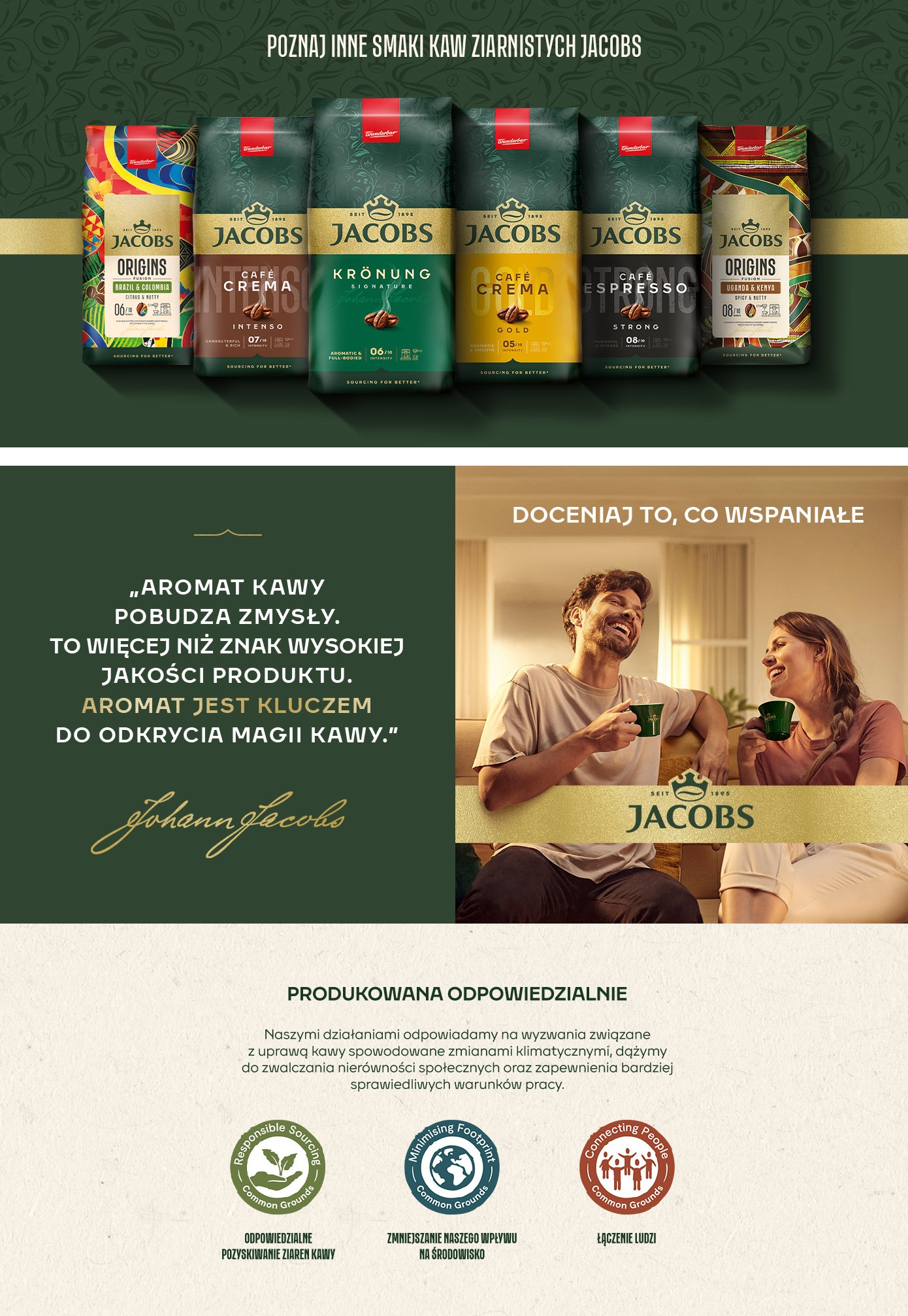 Jacobs Café Crema Gold Kawa ziarnista palona 1000 g - Sklep