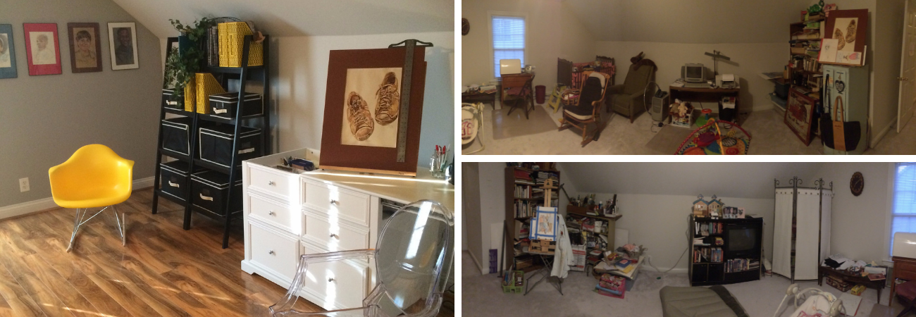 Declutter before and after image