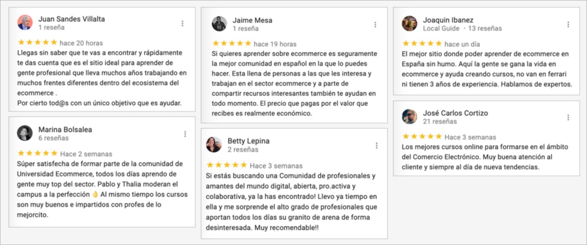 Opiniones de Universidad Ecommerce