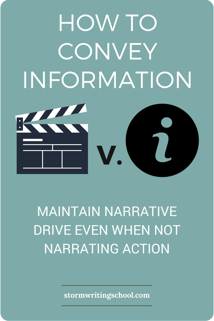 Action v. Information: Convey Info without Stalling the Story | stormwritingschool.com