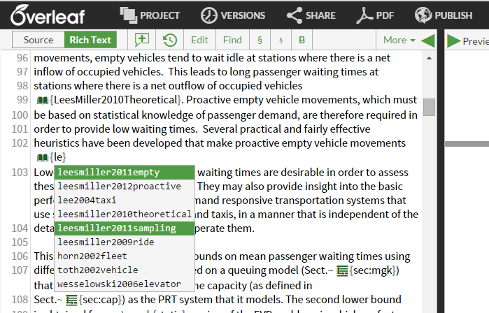 Overleaf multiple citation autocomplete first cite screenshot