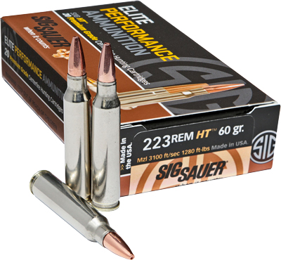 Sig Sauer Elite Copper Hunting Brass .223 Rem 60 Gr 20-Rounds Jacketed Hollow Point