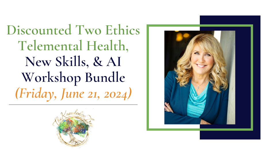 Telemental Health & AI Two Ethics Workshop Bundle CE Courses for Therapists, counselors, psychologists, social workers, marriage and family therapists