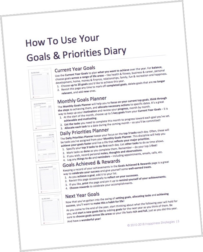 Goals and Priorities Diary